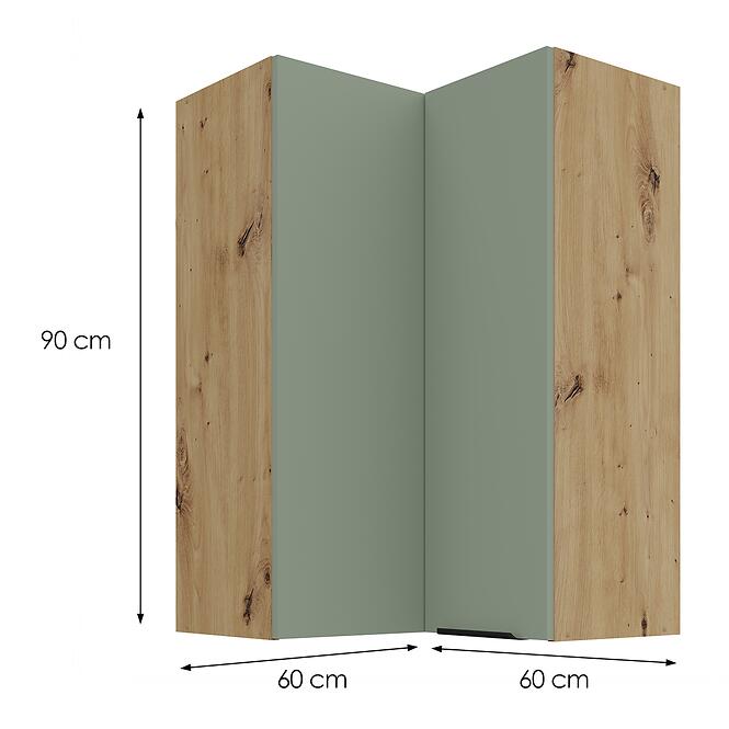 Konyhaszekrény Aria-SA/AR anti fingerprint 60X60 GN-90 2F (90°),3