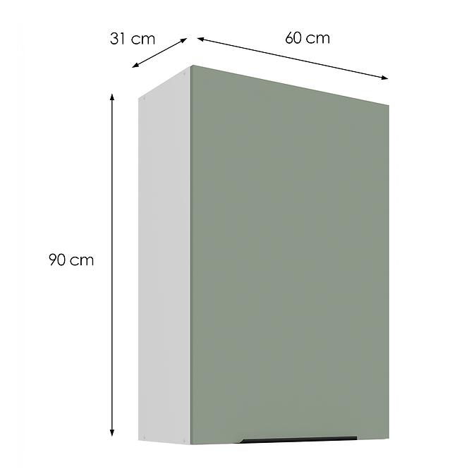 Konyhaszekrény Aria-SA/WH anti fingerprint 60G-90 1F,3