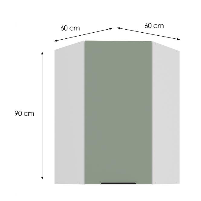 Konyhaszekrény Aria-SA/WH anti fingerprint 60X60 GN-90 1F (45°)