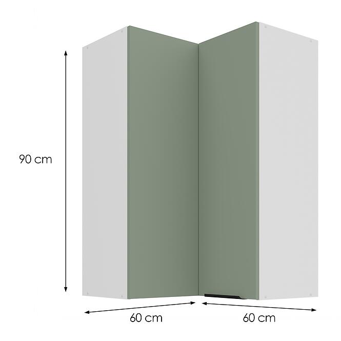 Konyhaszekrény Aria-SA/WH anti fingerprint 60X60 GN-90 2F (90°)
