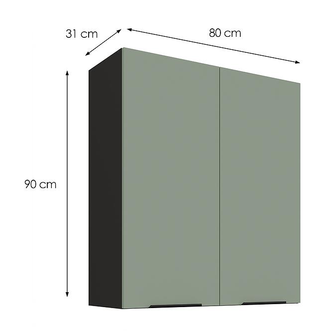 Konyhaszekrény Aria-SA/BL anti fingerprint 80G-90 2F