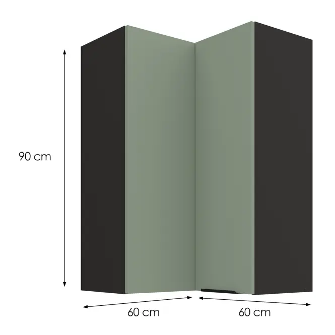 Konyhaszekrény Aria-SA/BL anti fingerprint 60X60 GN-90 2F (90°)