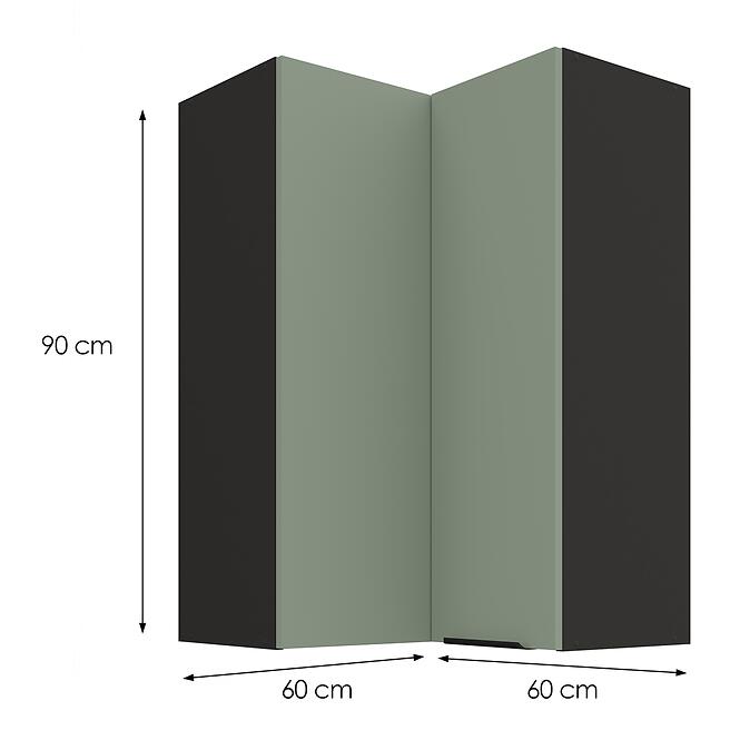 Konyhaszekrény Aria-SA/BL anti fingerprint 60X60 GN-90 2F (90°)