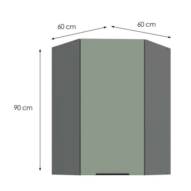 Konyhaszekrény Aria-SA/ANT anti fingerprint 60X60 GN-90 1F (45°)