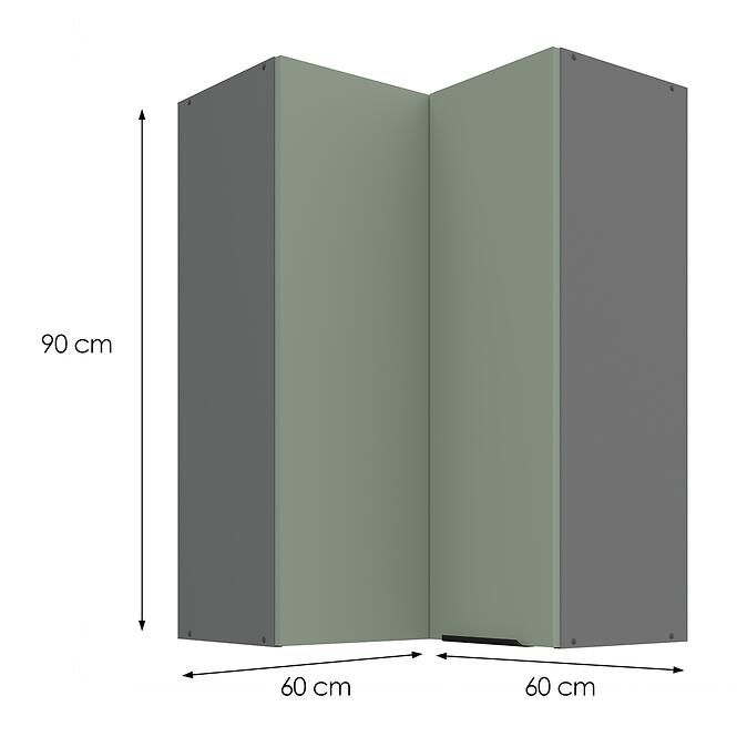 Konyhaszekrény Aria-SA/ANT anti fingerprint 60X60 GN-90 2F (90°),3