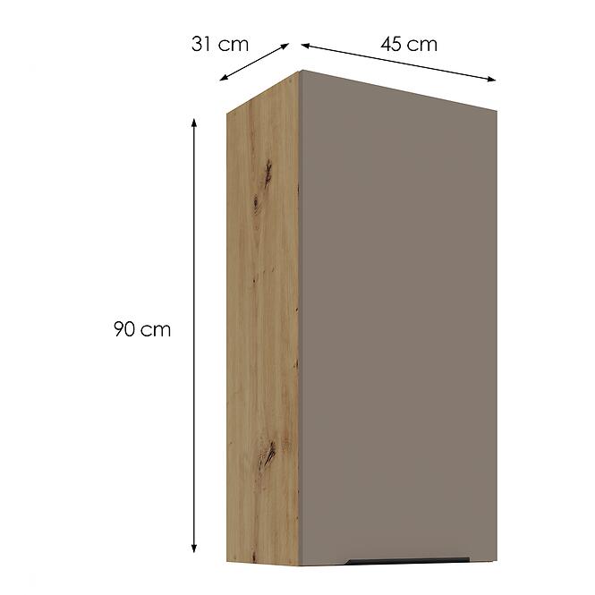 Konyhaszekrény Aria-TA/AR anti fingerprint 45G-90 1F,3