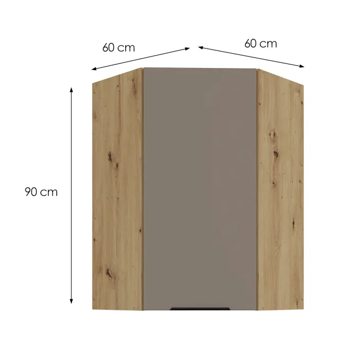 Konyhaszekrény Aria-TA/AR anti fingerprint 60X60 GN-90 1F (45°)