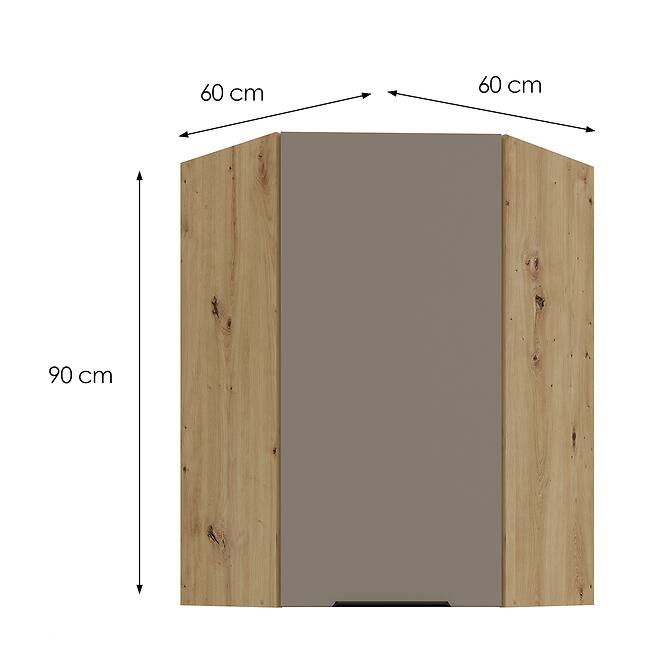 Konyhaszekrény Aria-TA/AR anti fingerprint 60X60 GN-90 1F (45°)