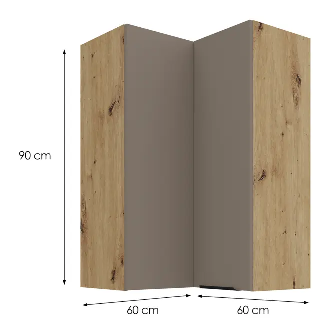 Konyhaszekrény Aria-TA/AR anti fingerprint 60X60 GN-90 2F (90°)