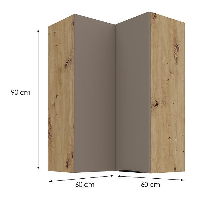 Konyhaszekrény Aria-TA/AR anti fingerprint 60X60 GN-90 2F (90°)