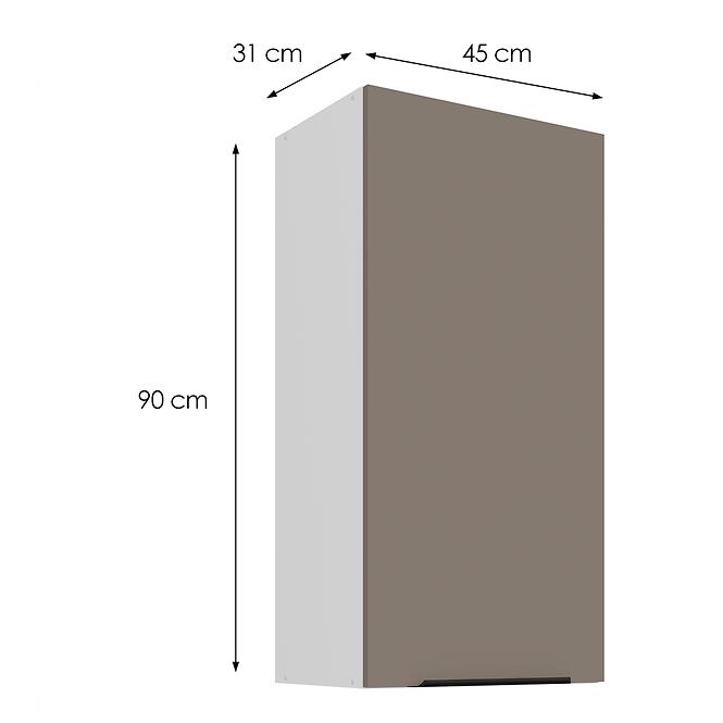 Konyhaszekrény Aria-TA/WH anti fingerprint 45G-90 1F,3