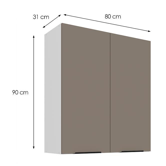 Konyhaszekrény Aria-TA/WH anti fingerprint 80G-90 2F,3