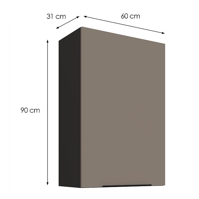 Konyhaszekrény Aria-TA/BL anti fingerprint 60G-90 1F,3