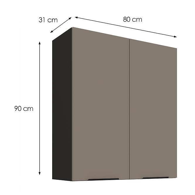 Konyhaszekrény Aria-TA/BL anti fingerprint 80G-90 2F
