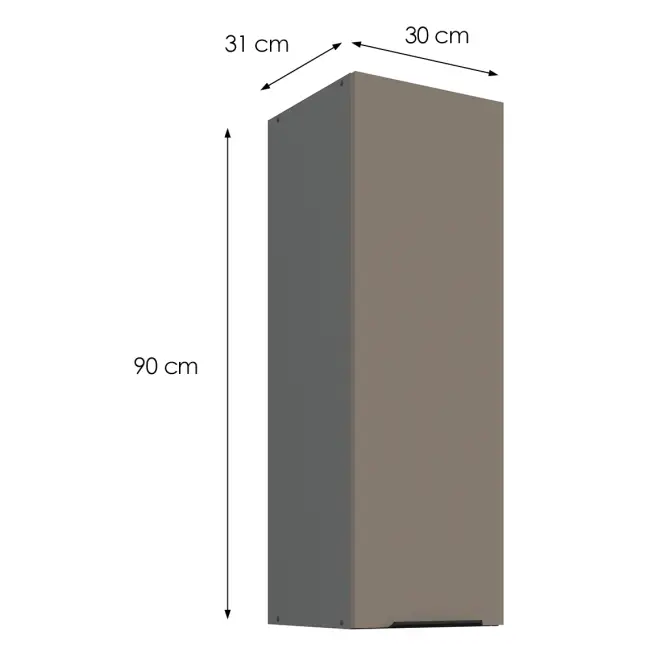 Konyhaszekrény Aria-TA/ANT anti fingerprint 30G-90 1F,3