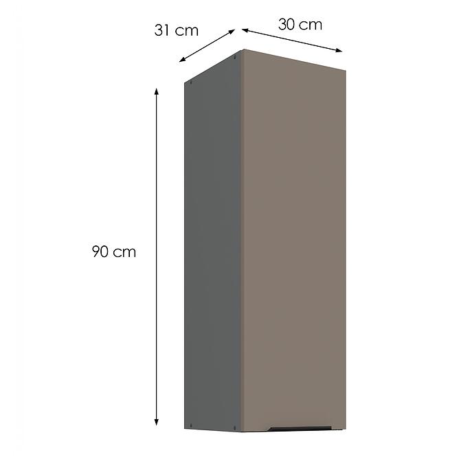 Konyhaszekrény Aria-TA/ANT anti fingerprint 30G-90 1F,3