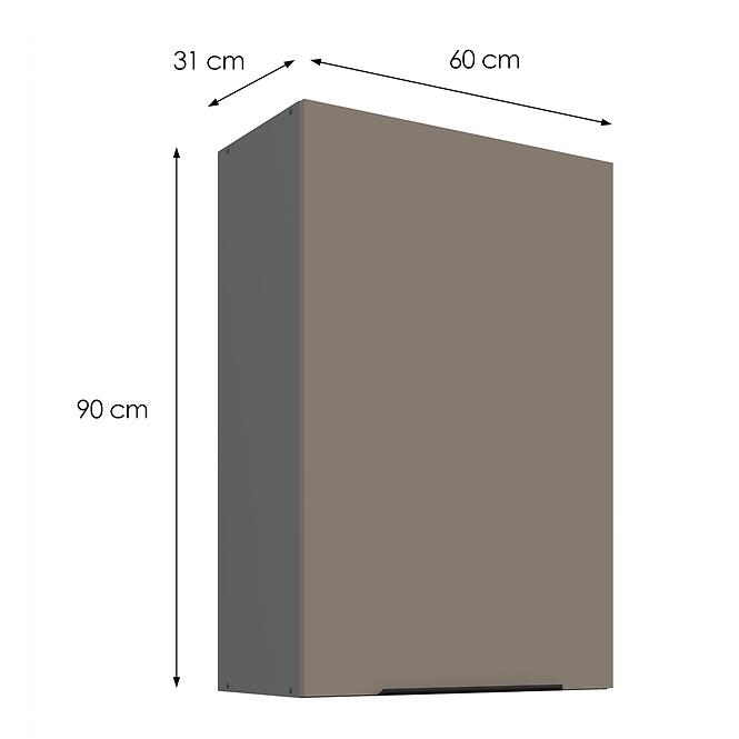 Konyhaszekrény Aria-TA/ANT anti fingerprint 60G-90 1F,3