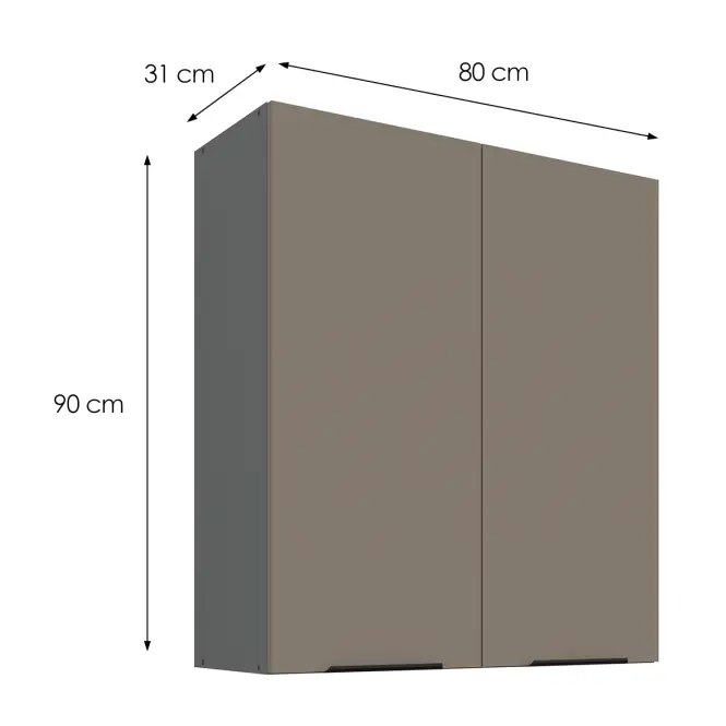 Konyhaszekrény Aria-TA/ANT anti fingerprint 80G-90 2F