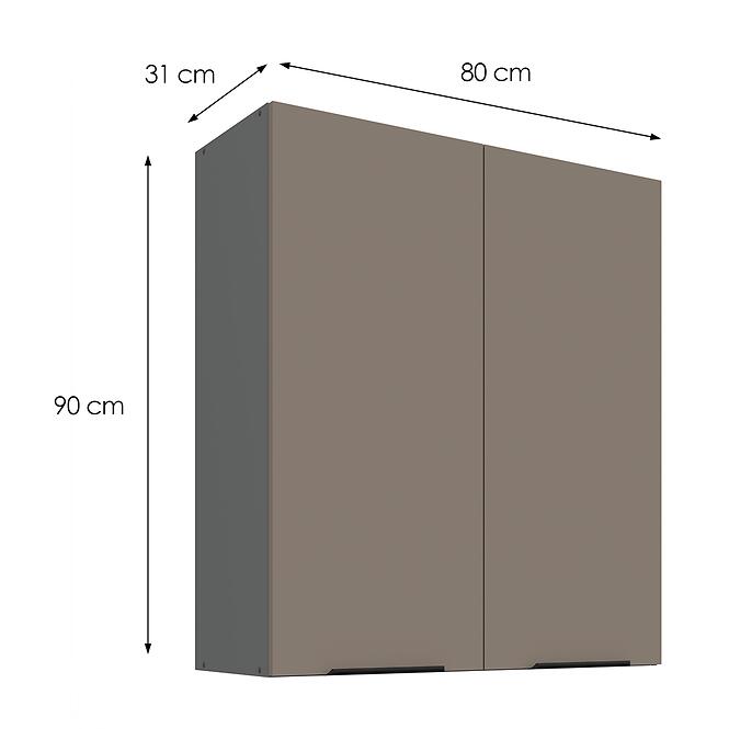 Konyhaszekrény Aria-TA/ANT anti fingerprint 80G-90 2F,3