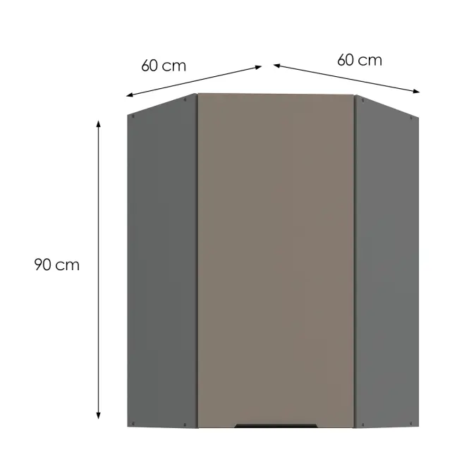 Konyhaszekrény Aria-TA/ANT anti fingerprint 60X60 GN-90 1F (45°)