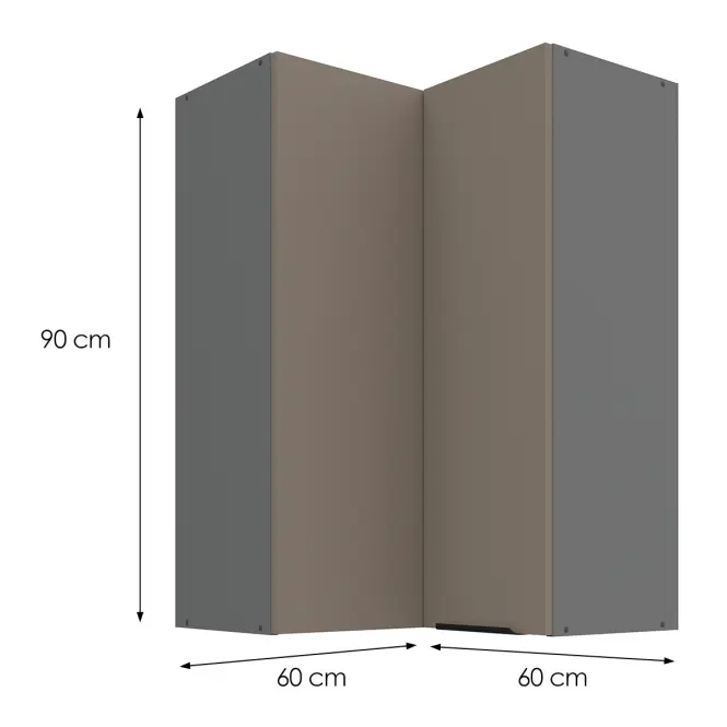 Konyhaszekrény Aria-TA/ANT anti fingerprint 60X60 GN-90 2F (90°)
