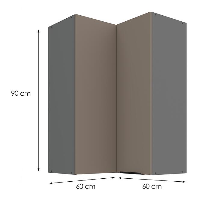 Konyhaszekrény Aria-TA/ANT anti fingerprint 60X60 GN-90 2F (90°),3
