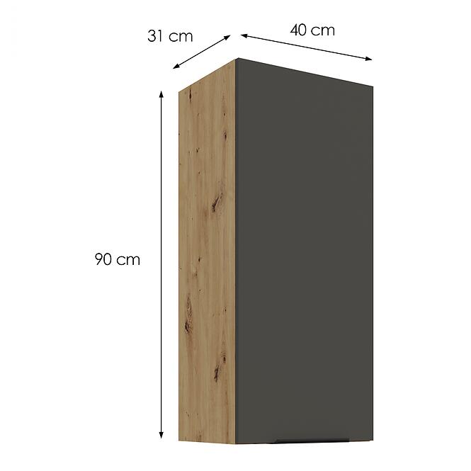 Konyhaszekrény Aria-GR/AR anti fingerprint 40G-90 1F,3