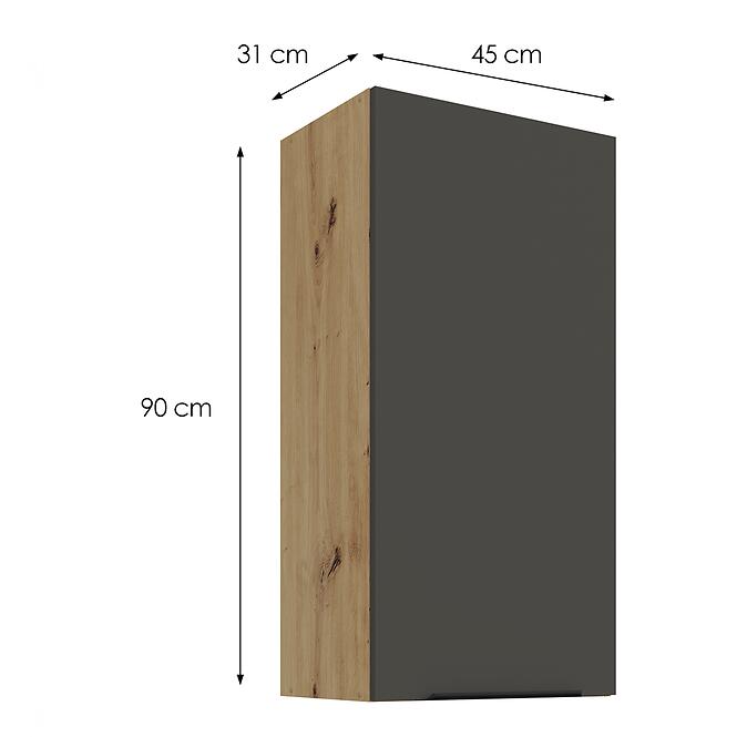 Konyhaszekrény Aria-GR/AR anti fingerprint 45G-90 1F