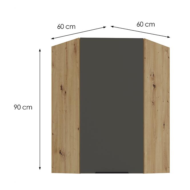 Konyhaszekrény Aria-GR/AR anti fingerprint 60X60 GN-90 1F (45°),3