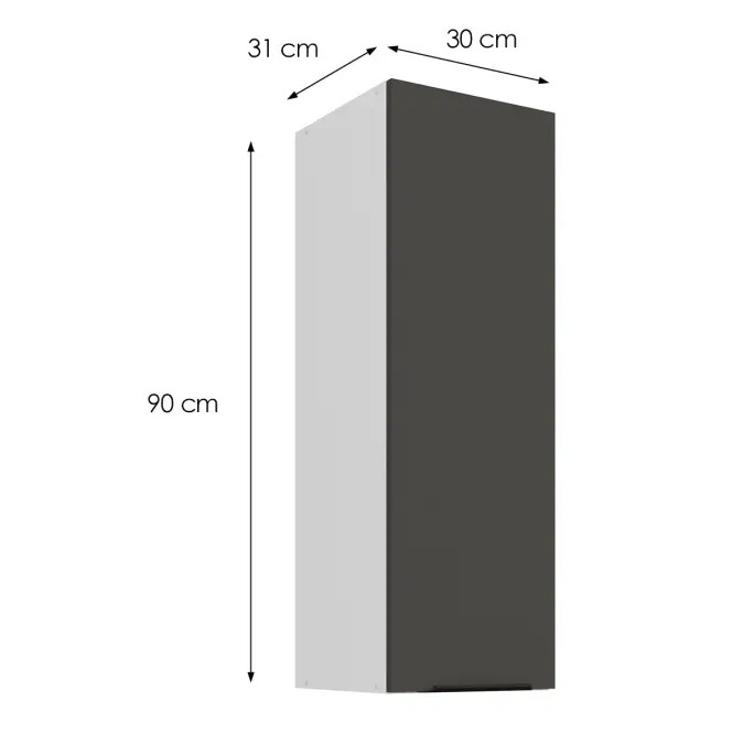 Konyhaszekrény Aria-GR/WH anti fingerprint 30G-90 1F