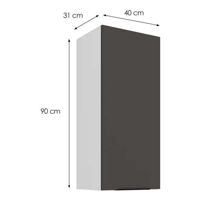 Konyhaszekrény Aria-GR/WH anti fingerprint 40G-90 1F,3