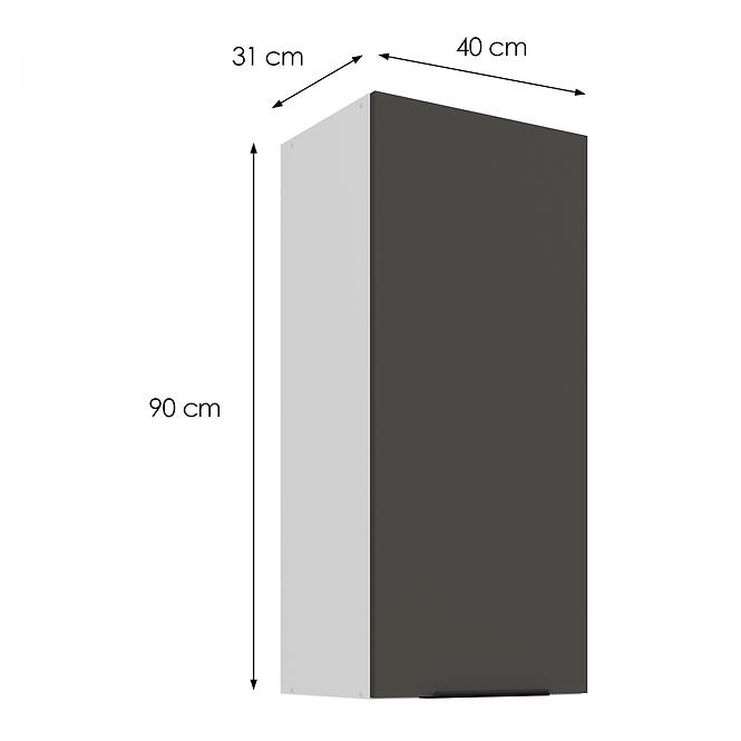 Konyhaszekrény Aria-GR/WH anti fingerprint 40G-90 1F,3