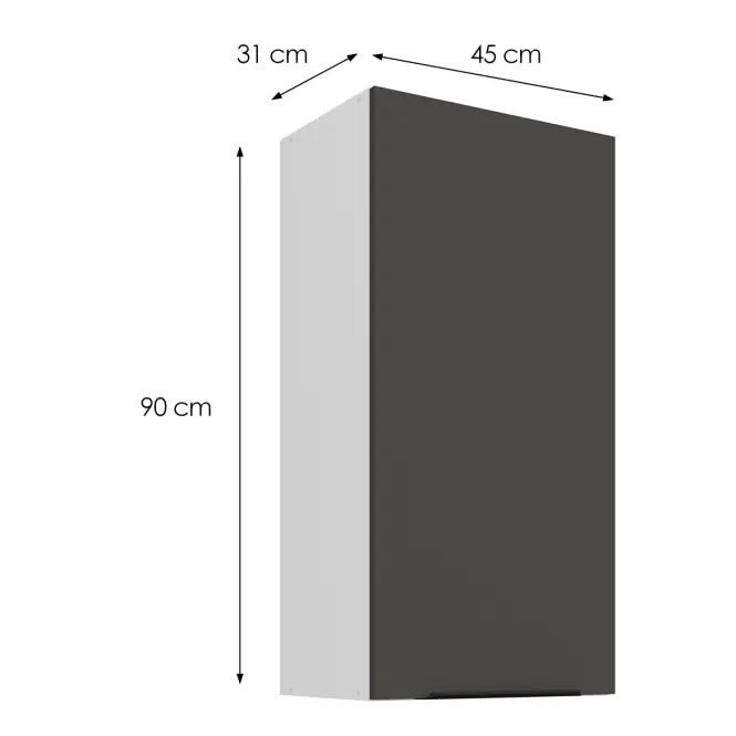 Konyhaszekrény Aria-GR/WH anti fingerprint 45G-90 1F
