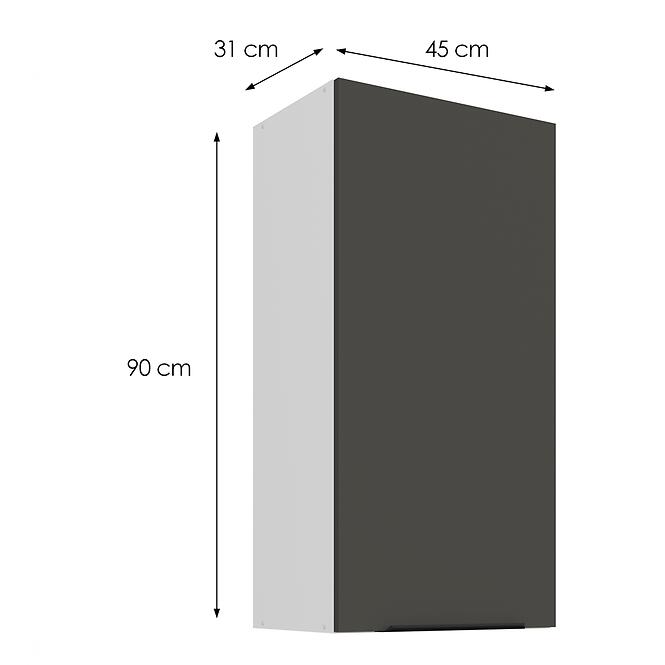 Konyhaszekrény Aria-GR/WH anti fingerprint 45G-90 1F