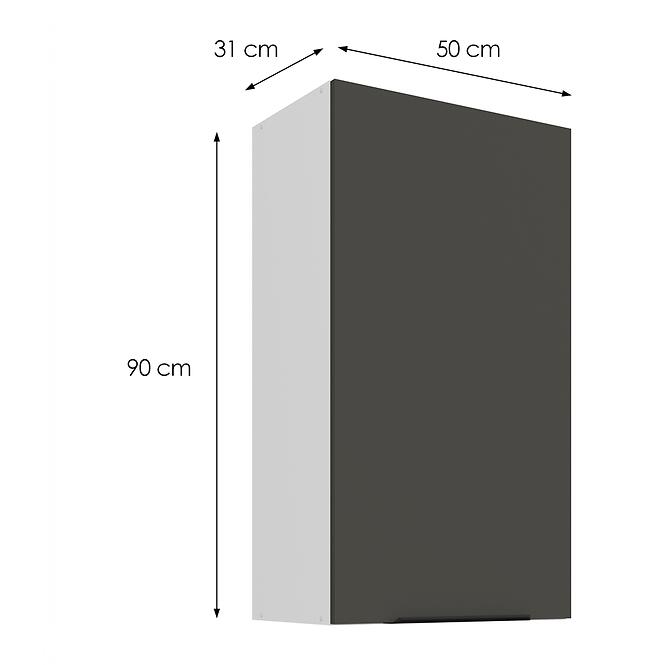 Konyhaszekrény Aria-GR/WH anti fingerprint 50G-90 1F,3