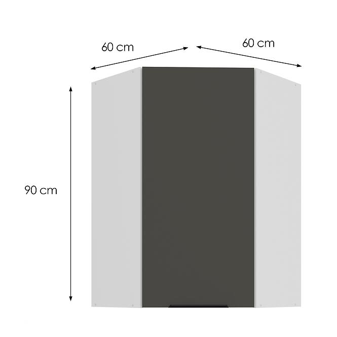 Konyhaszekrény Aria-GR/WH anti fingerprint 60X60 GN-90 1F (45°),3
