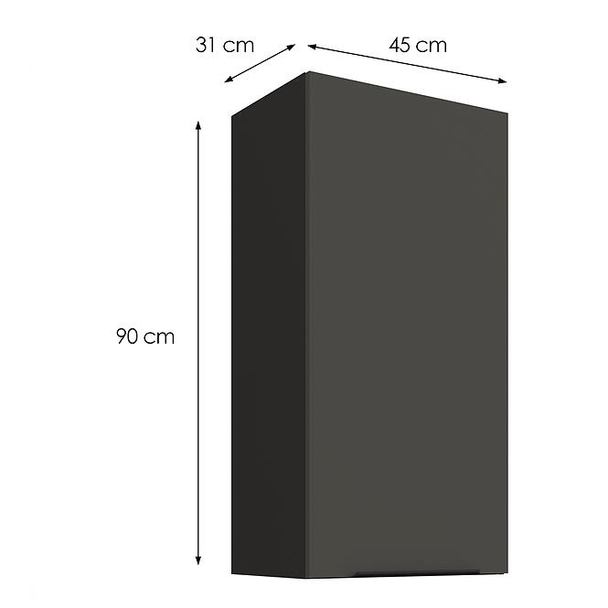 Konyhaszekrény Aria-GR/BL anti fingerprint 45G-90 1F