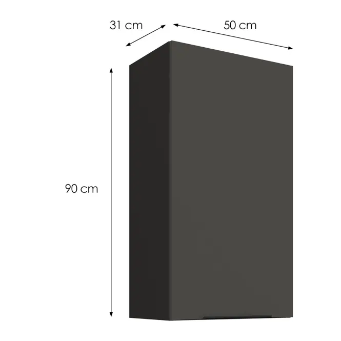 Konyhaszekrény Aria-GR/BL anti fingerprint 50G-90 1F,3