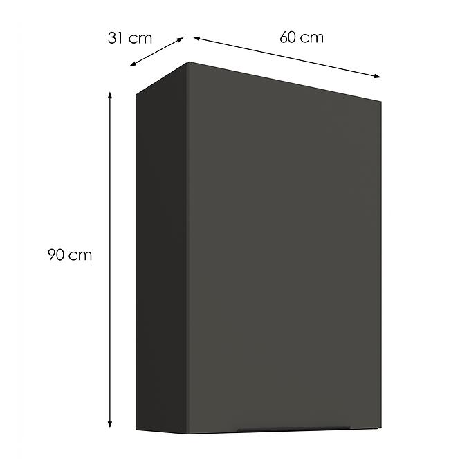 Konyhaszekrény Aria-GR/BL anti fingerprint 60G-90 1F,3