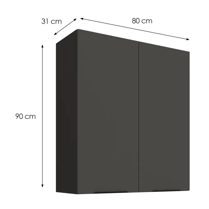Konyhaszekrény Aria-GR/BL anti fingerprint 80G-90 2F