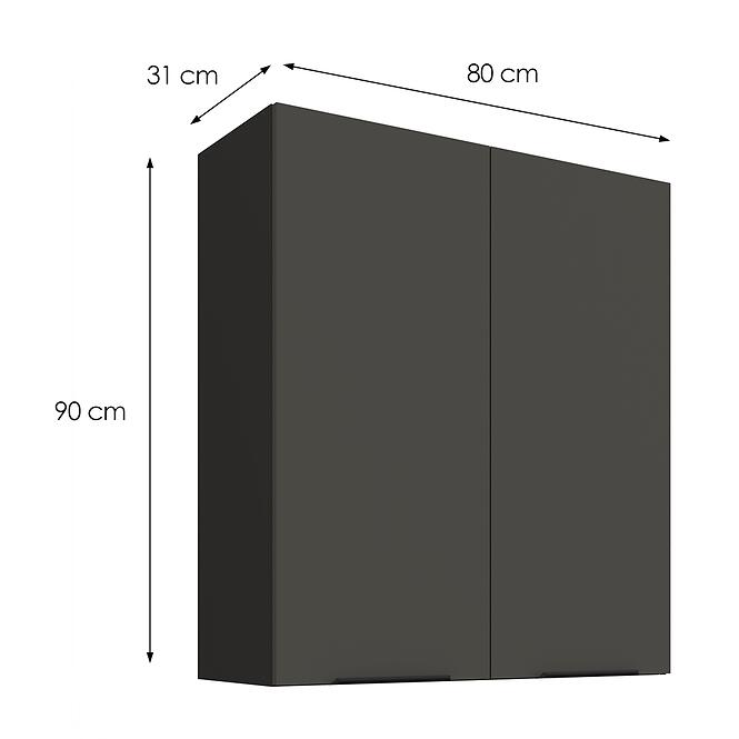 Konyhaszekrény Aria-GR/BL anti fingerprint 80G-90 2F