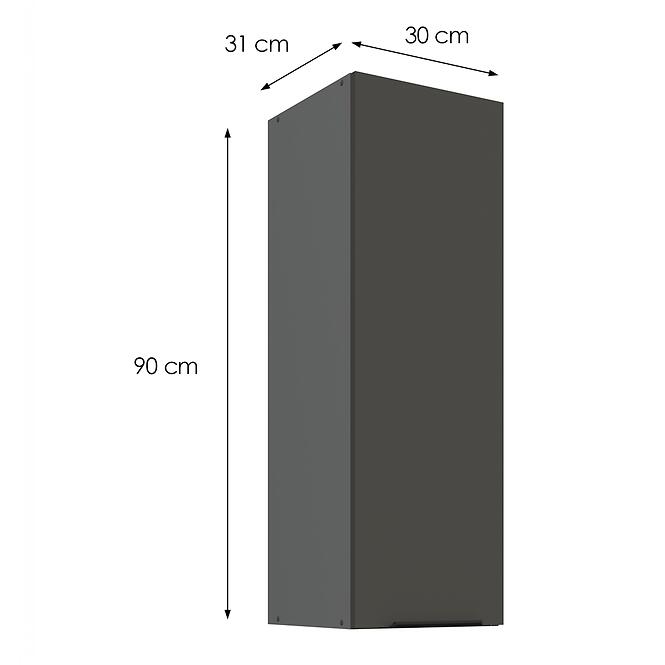 Konyhaszekrény Aria-GR/ANT anti fingerprint 30G-90 1F,3