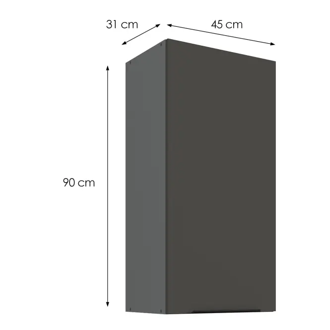 Konyhaszekrény Aria-GR/ANT anti fingerprint 45G-90 1F,3