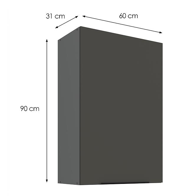 Konyhaszekrény Aria-GR/ANT anti fingerprint 60G-90 1F,3