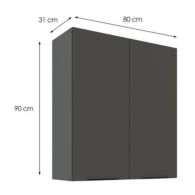 Konyhaszekrény Aria-GR/ANT anti fingerprint 80G-90 2F