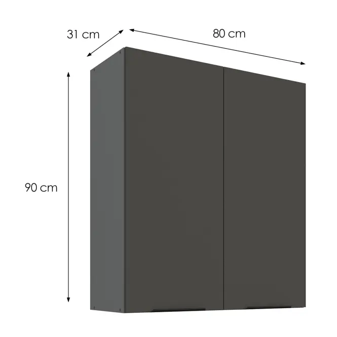 Konyhaszekrény Aria-GR/ANT anti fingerprint 80G-90 2F,3