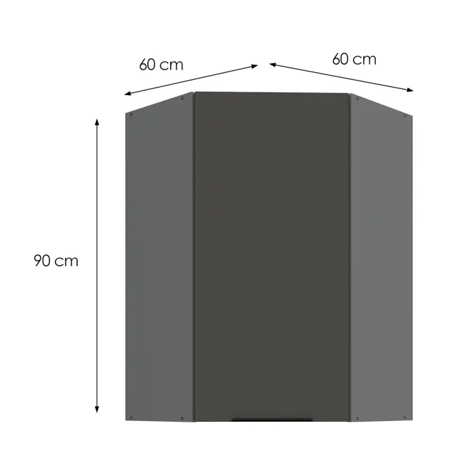 Konyhaszekrény Aria-GR/ANT anti fingerprint 60X60 GN-90 1F (45°)