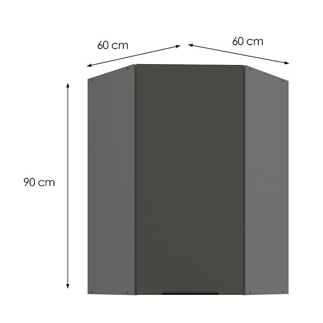 Konyhaszekrény Aria-GR/ANT anti fingerprint 60X60 GN-90 1F (45°)