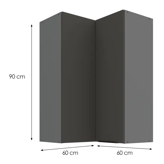 Konyhaszekrény Aria-GR/ANT anti fingerprint 60X60 GN-90 2F (90°)