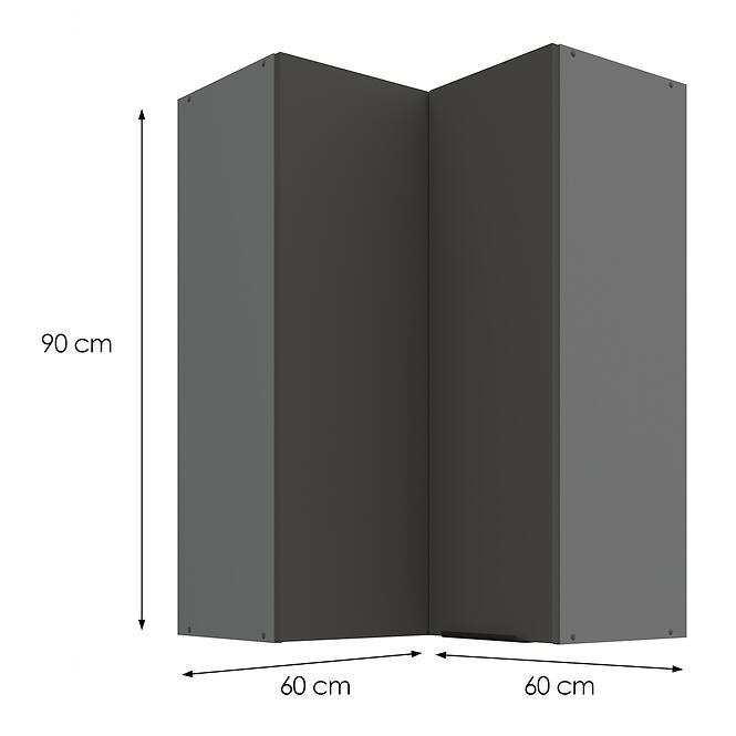 Konyhaszekrény Aria-GR/ANT anti fingerprint 60X60 GN-90 2F (90°)